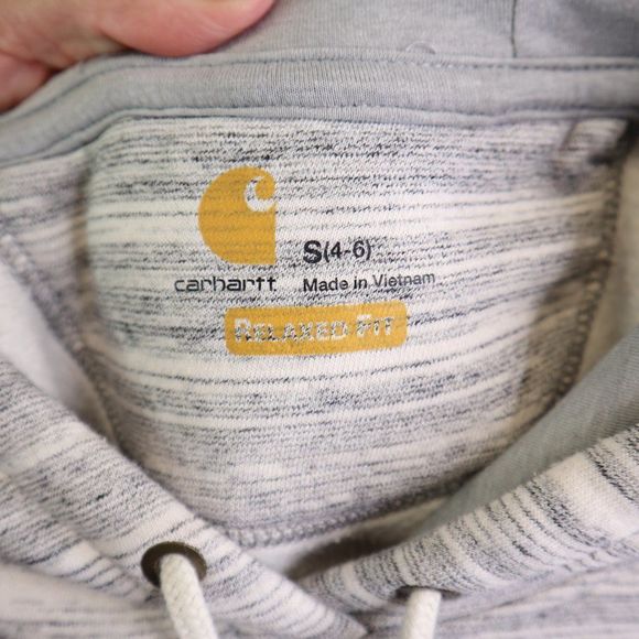 Carhartt Hoodie Womens Small Gray Heathered Sweatshirt Fleece Lined Pullover - Picture 11 of 15